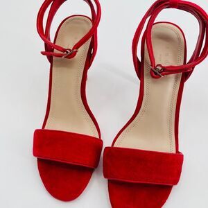 New SANDRO Nina suede sandals red 38 size 8